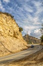 View of famous Mulholland highway in California. Royalty Free Stock Photo