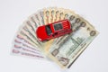 Car and UAE Dirham Royalty Free Stock Photo