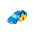 Car under arrest icon, isometric 3d style