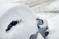 Car under snow after snowfall Royalty Free Stock Photo