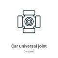 Car universal joint outline vector icon. Thin line black car universal joint icon, flat vector simple element illustration from