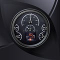 Speedometer. Digital. Customizable Dash Gauge. Black. White. Realistic vector. Display