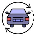 Car update firmware icon color outline vector