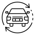 Car update firmware icon, outline style