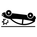 Car upside down collision Isolated Vector icon that can be easily modified or edited