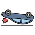Car upside down collision Isolated Vector icon that can be easily modified or edited