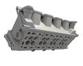 Car V8 Engine Cylinder Head 3D rendering on white background