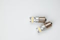 Car 12v led bulbs for headlight. isolate on white background Royalty Free Stock Photo
