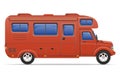 Car van caravan camper mobile home vector illustration Royalty Free Stock Photo