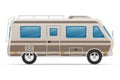 Car van caravan camper mobile home vector illustration Royalty Free Stock Photo