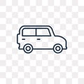 Car vector icon isolated on transparent background, linear Car t