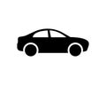 Car vector icon. Side view car black symbol isolated. Automobile sign in simple style. Vector illustration EPS 10