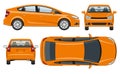 Car vector template side, front, back top view on white background Royalty Free Stock Photo