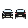 Car vector template on white background. Business hatchback isolated. black hatchback flat style.front and back view Royalty Free Stock Photo