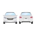 Car vector template on white background. Business hatchback isolated. white hatchback flat style.front and back view Royalty Free Stock Photo