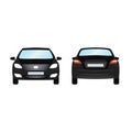 Car vector template on white background. Business sedan isolated. black sedan flat style. side back front view Royalty Free Stock Photo