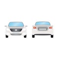 Car vector template on white background. Business sedan isolated. white sedan flat style. side back front view