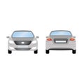 Car vector template on white background. Business sedan isolated. grey sedan flat style. side back front view Royalty Free Stock Photo