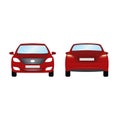 Car vector template on white background. Business sedan isolated. red sedan flat style. side back front view Royalty Free Stock Photo