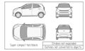 Car vector template on white background. Hatchback isolated. All layers and groups well organized for easy editing and Royalty Free Stock Photo