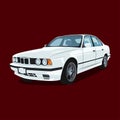 1988 car vector white Royalty Free Stock Photo