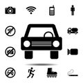 car, vehicle, automobile, auto, motor vehicle icon. Simple outline vector element of ban, prohibition, forbiddance set icons for