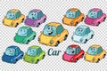 Car vehicle automobile collection set neutral background