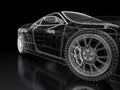 3D car mesh on a black Royalty Free Stock Photo