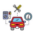 Car vehicle diagnostic tools and speedometer automotive service