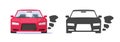 Car vehicle engine ignition started icon simple vector pictogram, flat auto automobile motor work turn on status symbol graphic,