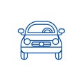Car vehicle, front view line icon concept. Car vehicle, front view flat  vector symbol, sign, outline illustration. Royalty Free Stock Photo