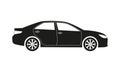 Car or Vehicle icon. Side view. Sedan silhouette. Vector illustration