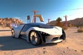 transportation electric drive auto refueling transport automotive futuristic car desert. Generative AI.