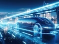 car or vehicle open headlamp parked in futuristic modern concept. Future transportation. Futuristic autonomous car. Driverless