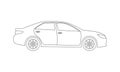 Car or Vehicle outline icon. Side view. Sedan silhouette. Vector illustration