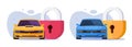 Car vehicle security lock alarm anti theft protection system icon vector graphic illustration, auto secure access padlock Royalty Free Stock Photo