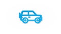 car vehicle, suv realistic icon. 3d line vector illustration. Top view Royalty Free Stock Photo