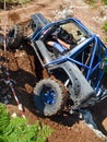 Car 4x4 off road  climbing on the mountain at a car race in village theodoriana , arta perfecture , greece Royalty Free Stock Photo