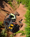 Car 4x4 off road  climbing on the mountain at a car race in village theodoriana , arta perfecture , greece Royalty Free Stock Photo