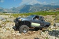 Car 4x4 off road  climbing on the mountain at a car race in village theodoriana , arta perfecture , greece Royalty Free Stock Photo