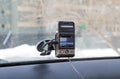 Car video recorder installed on window Royalty Free Stock Photo