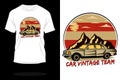 Car vintage team retro t shirt design