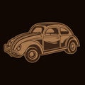 Car vitage Icon Vector Illustration brown black Royalty Free Stock Photo