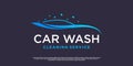 Car wah logo with creative concept Premium Vector