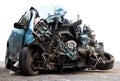 The car was demolished by accident. Royalty Free Stock Photo