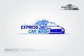 Express Car Wash Vector Logo Template. Royalty Free Stock Photo