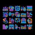 Car Wash Auto Service neon glow icon illustration Royalty Free Stock Photo