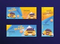 Car wash banner set with full foam car cartoon illustration