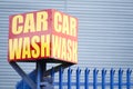 Car wash banner sign for vehicle washing business Royalty Free Stock Photo