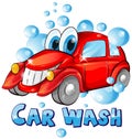 Car wash cartoon Royalty Free Stock Photo